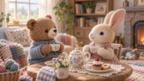 Felt & Knit: Cosy needle-felted and knitted yarn worlds.
