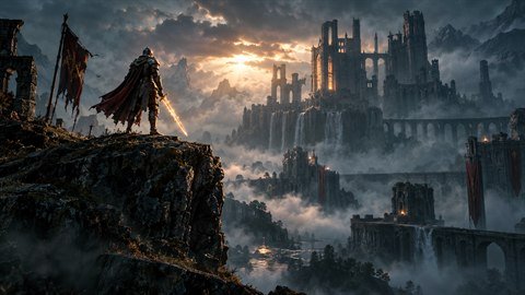 Game Cinematic: Hyper-detailed real-time game-trailer heroics.