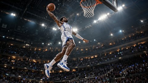 Sports Action: Peak-action moments frozen mid-air with telephoto punch and a backlit glow.