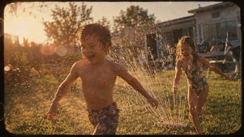 Super 8 Home Movie: Grainy, flickering summer memories on 8mm film.