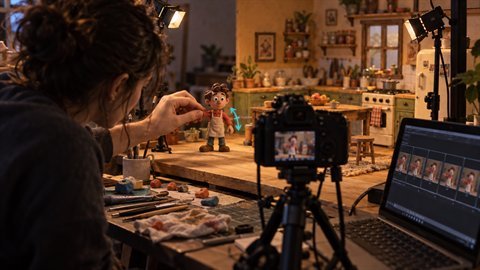 Claymation Stop-Motion: Handmade stepped animation at 12 frames per second.