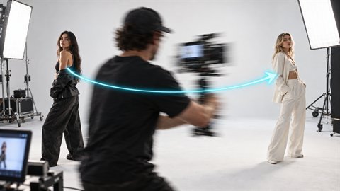 Whip Pan Switch: Fast whip pan to hide a transition or outfit change.
