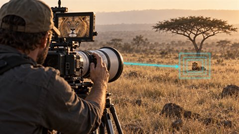 Zoom Into Subject: Long-lens zoom that slowly closes in on an animal until it fills the frame.