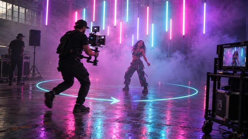 Neon Music Video, AI video still made with Frame Juice Motion